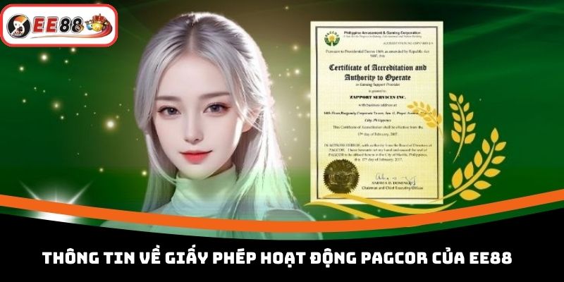 Thông tin về giấy phép hoạt động PAGCOR của EE88